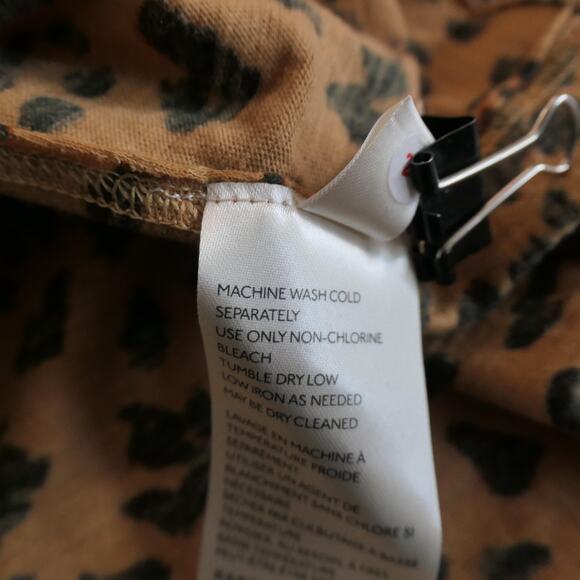 NEW We The Free People Shirt Womens Small Brown Cheetah Animal Oversized NWT $58 - Picture 10 of 11